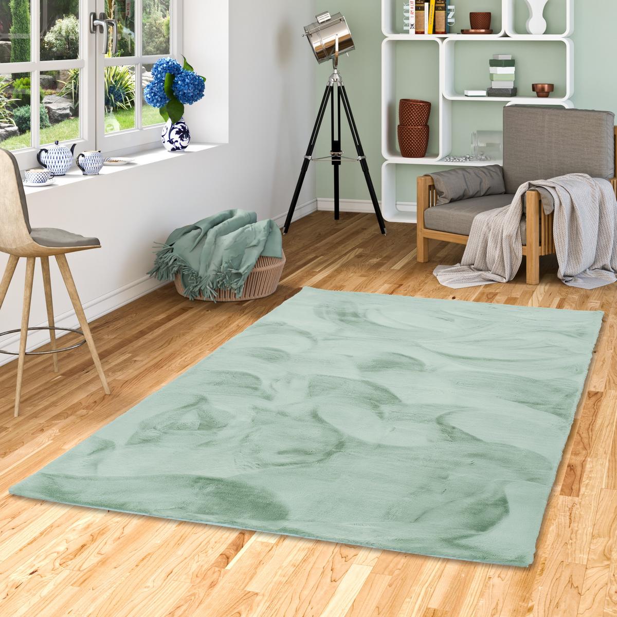 FELLTEPPICH LUXUS SUPER SOFT PLUSH - Mintgrün, Textil (60/90cm) - Pergamon