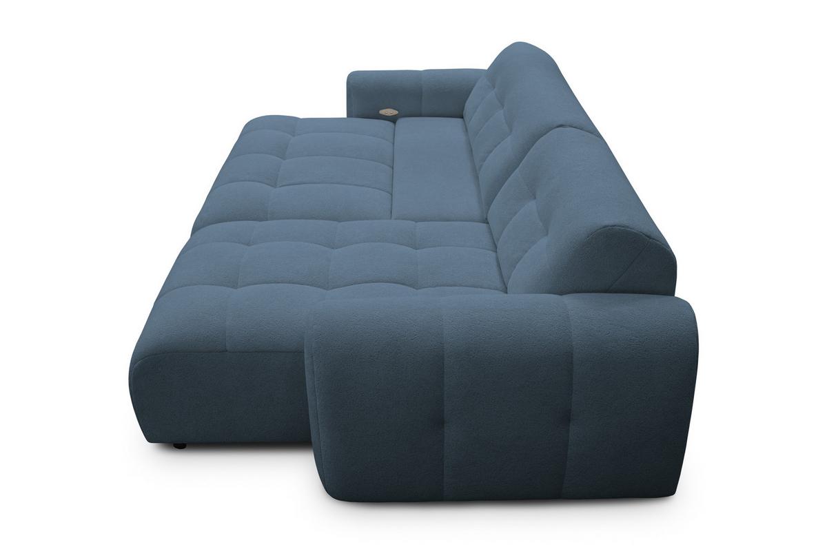 ECKSOFA LUMERO 4-Sitzer RECHTS, marineblau - Blau/Schwarz, Holz/Textil (275/166cm) - Courtois Laville
