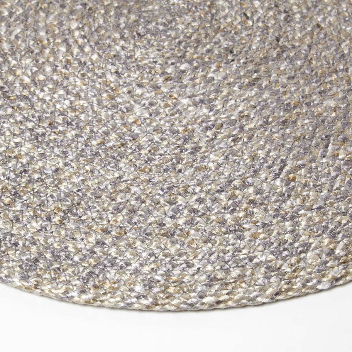 TISCHSET silber im 4er-Set, Platzsets rund geflochten, 40 cm - Silberfarben, Textil (40/40cm) - Homescapes