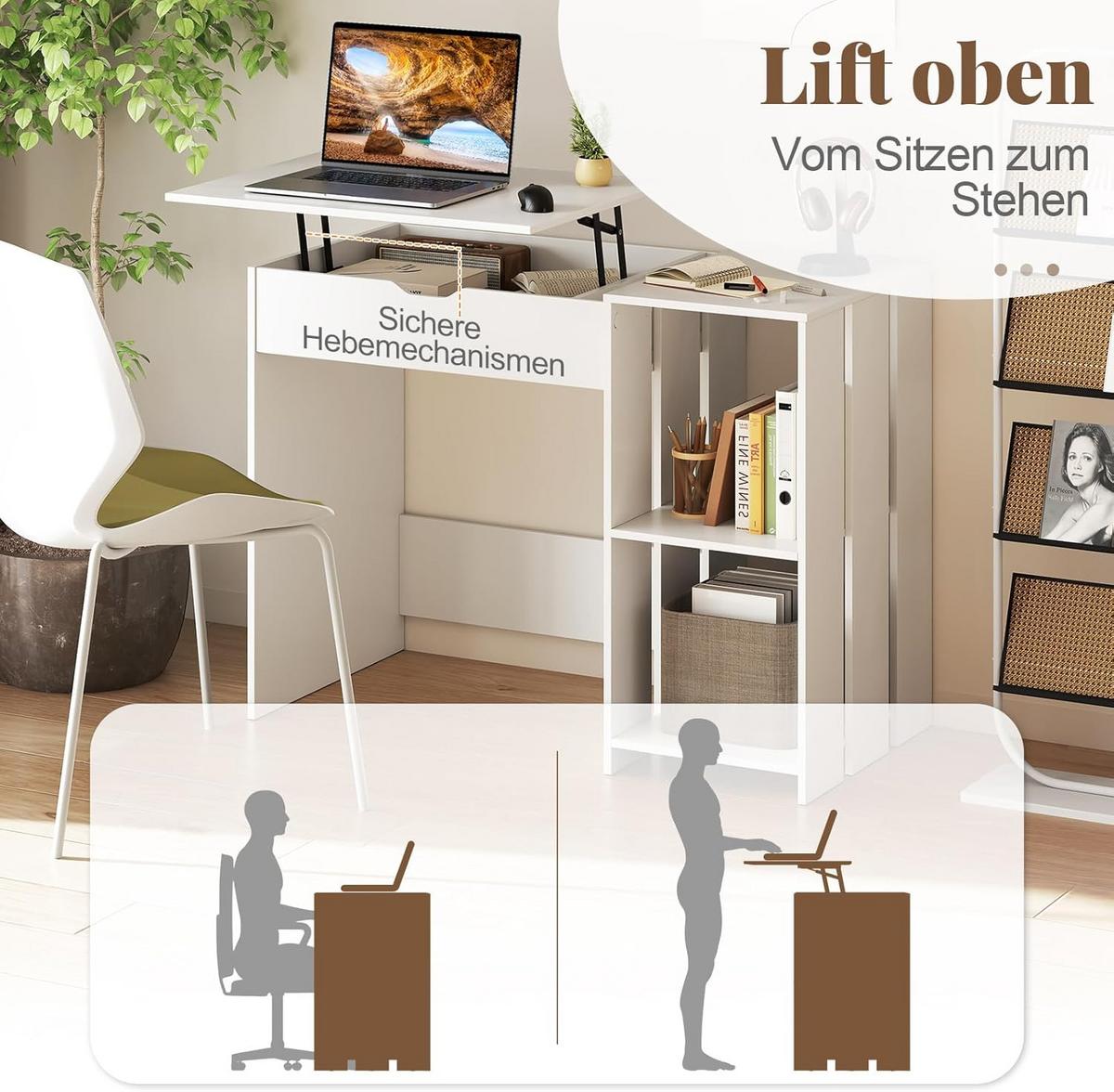 COMPUTERTISCH weiß - Weiß, Holzwerkstoff (49/100/75cm) - COSTWAY