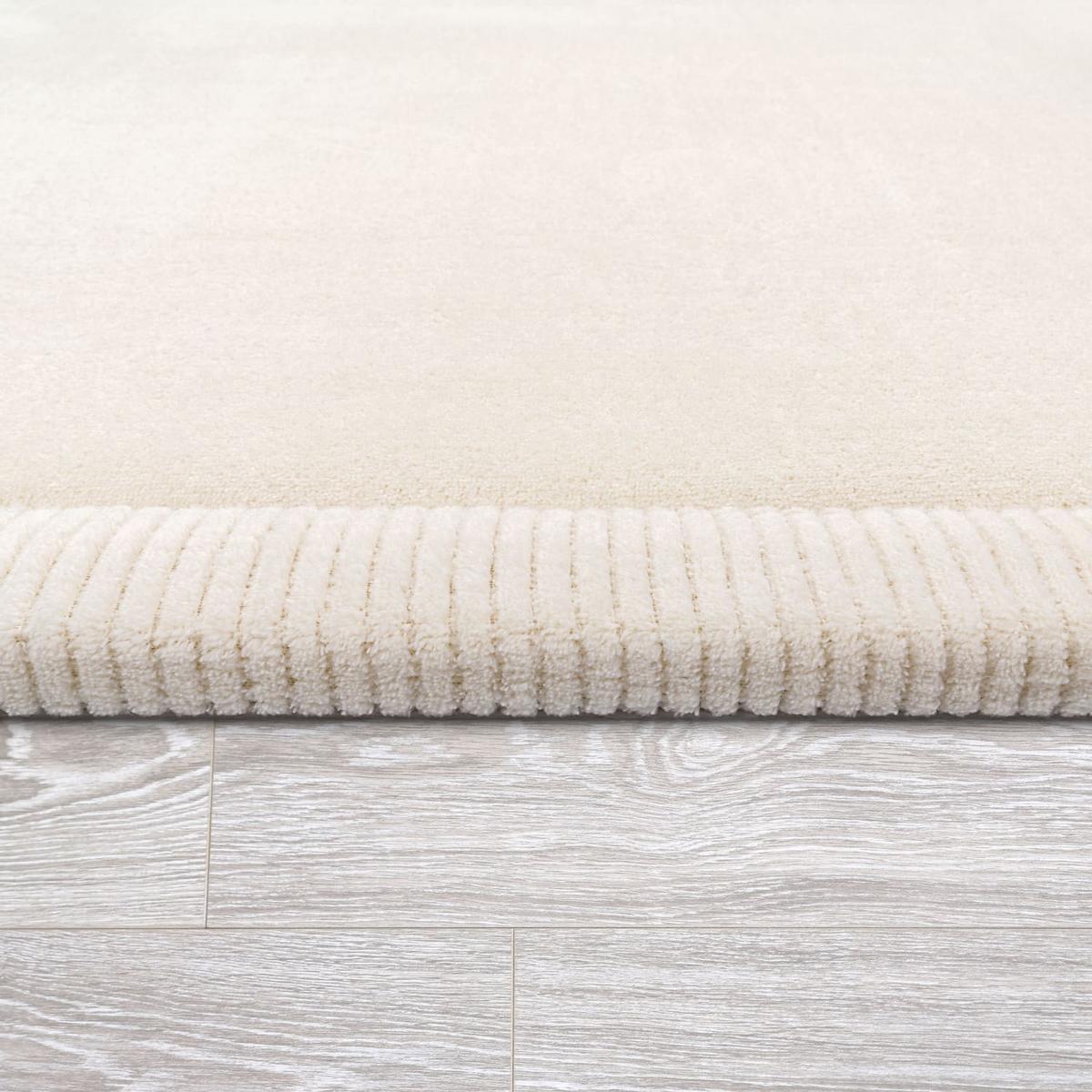KURZFLORTEPPICH Waschbar, einfarbig, aus Polyester, Creme, 160 x 220 cm - Creme, Textil (160/220cm) - KADIMA DESIGN
