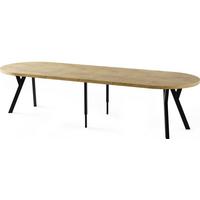 ESSTISCH Twixy XXL groß rund oval ausziehbar, Eiche Hell Braun 100-300/100/76 cm - Eichefarben/Schwarz, Holz/Holzwerkstoff (100/300/76cm) - WFL GROUP