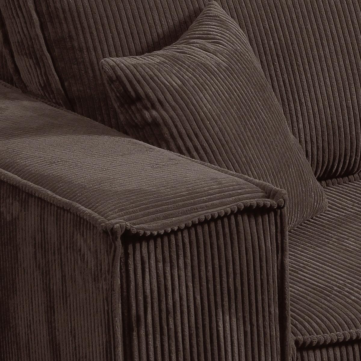 SOFA Isaac 4 Sitzplätze Braun - Braun, Holzwerkstoff (255/85/105cm) - Petits-meubles
