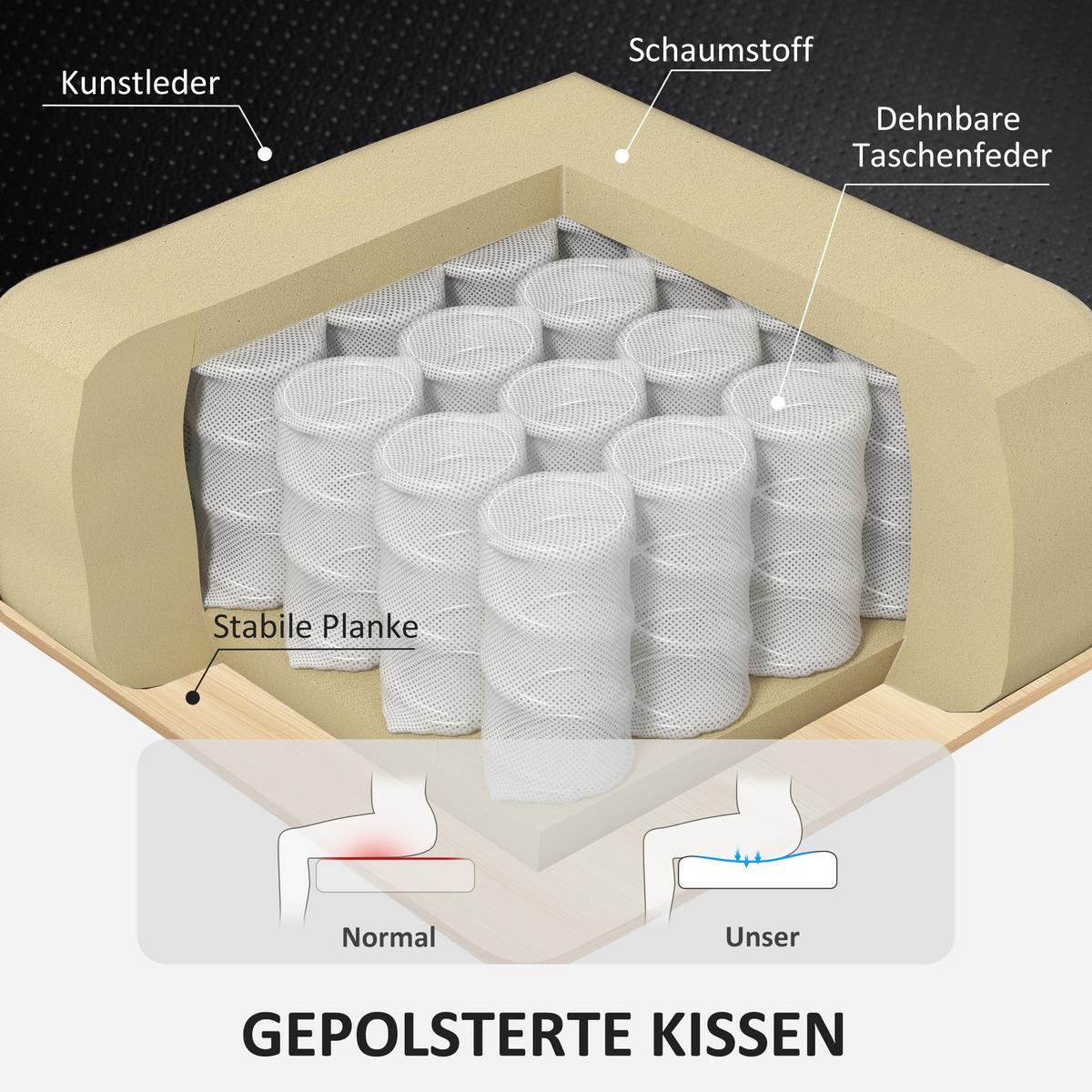 RELAXSESSEL mit Hocker drehbarer Fernsehsessel mit Liegefunktion Taschenfeder - Schwarz, Kunststoff (83/107/86cm) - HOMCOM
