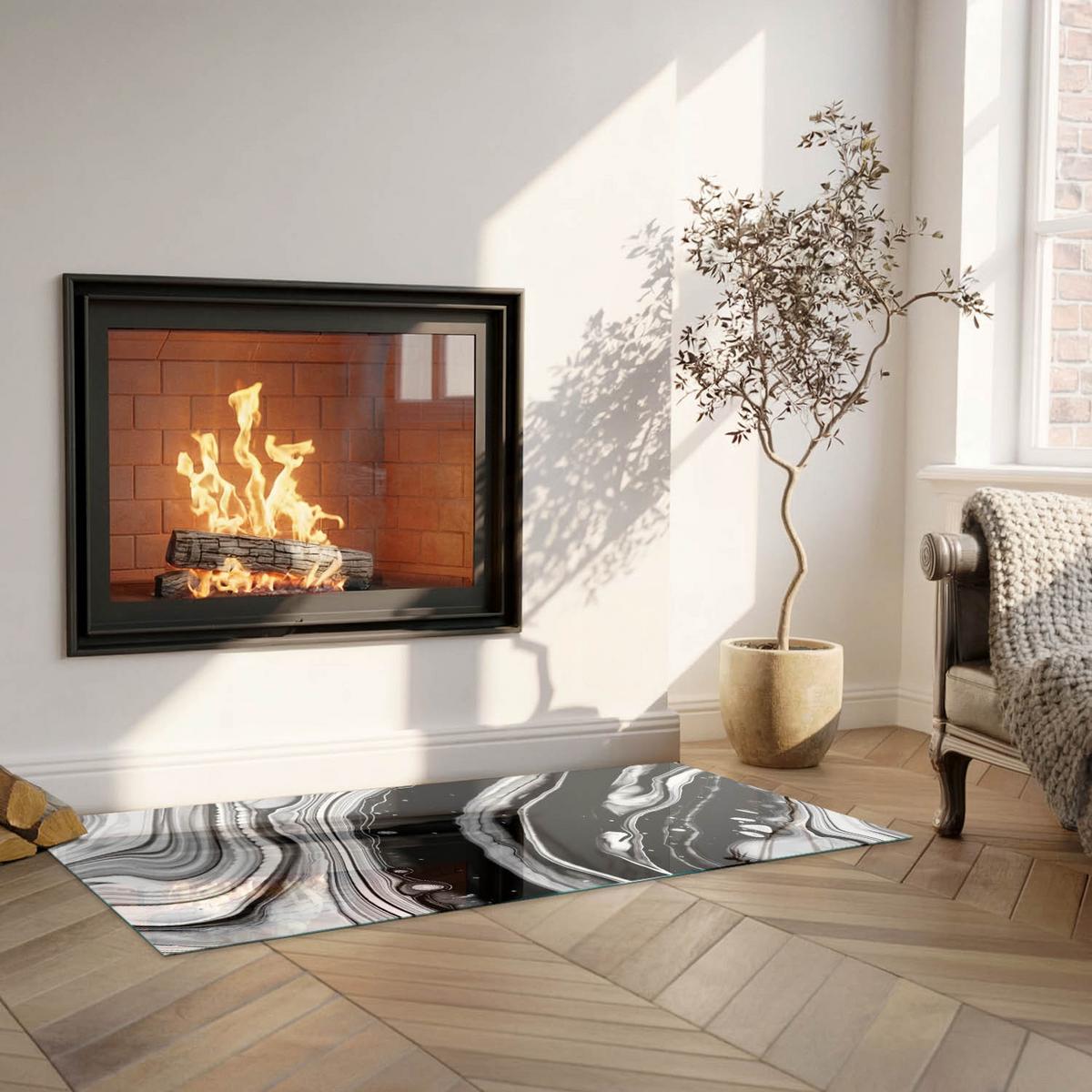 GLASPLATTE für Kamin 125x50 cm - Multicolor, Glas (125/50/0.4cm) - TULUP