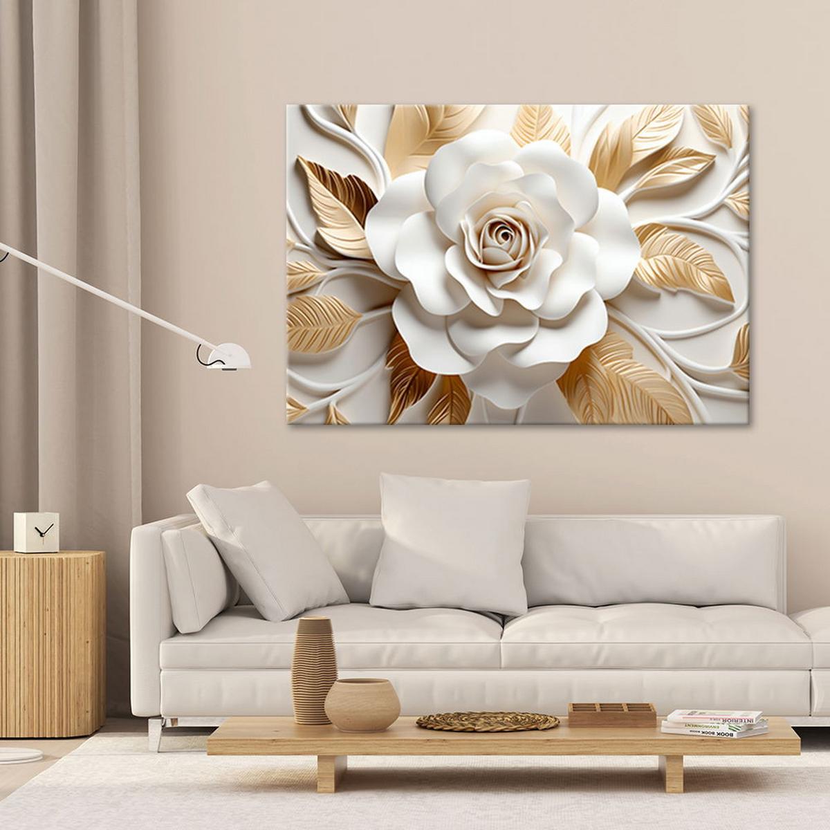 KUNSTDRUCK Weiß 100/70 cm - Weiß, Textil (100/70cm) - KUNSTLOFT