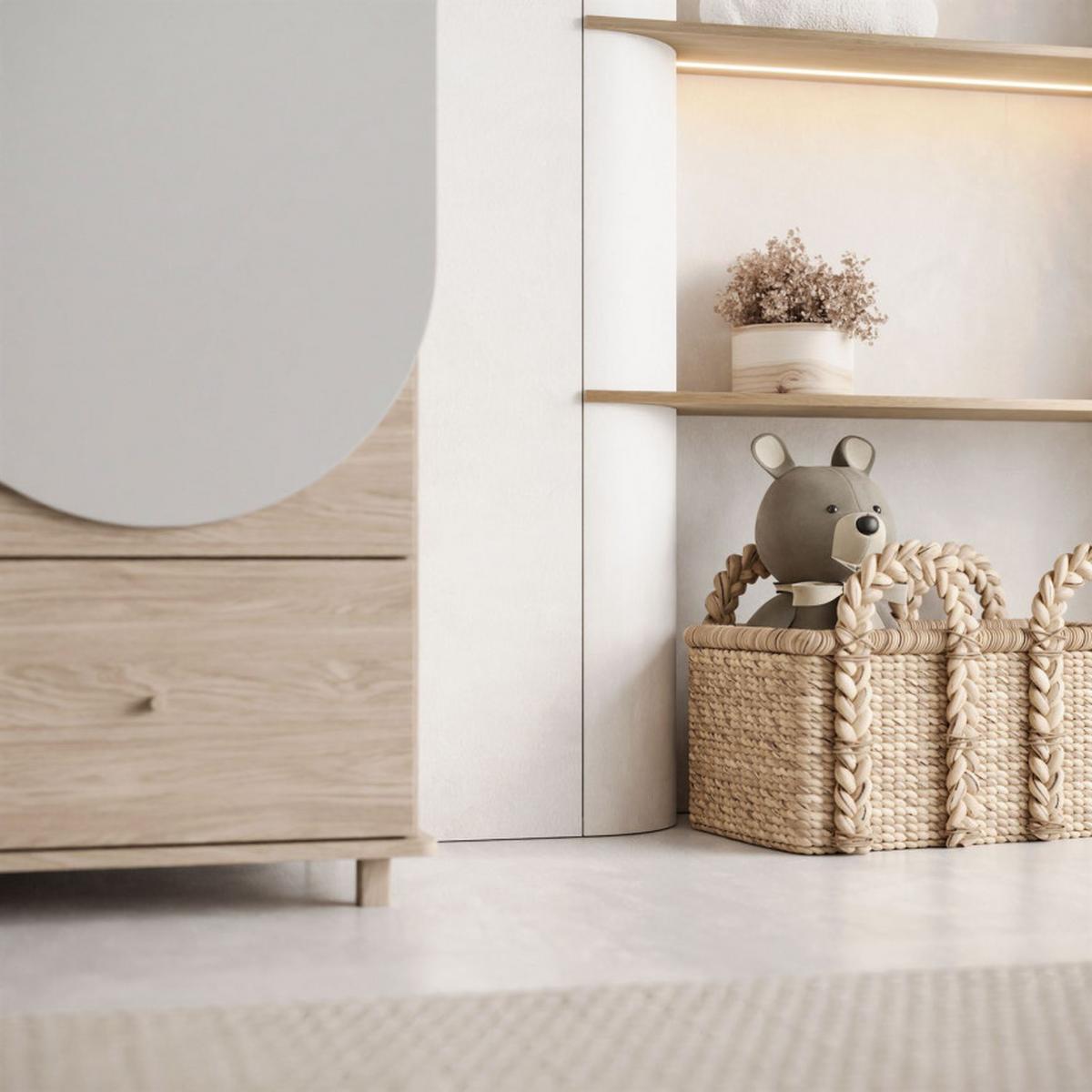 ZWEIFLÜGELIGER Kinderschrank BLOOM mit zwei Schubladen 2D2S - Kaschmir, Holzwerkstoff (119/199/49cm) - Lookway