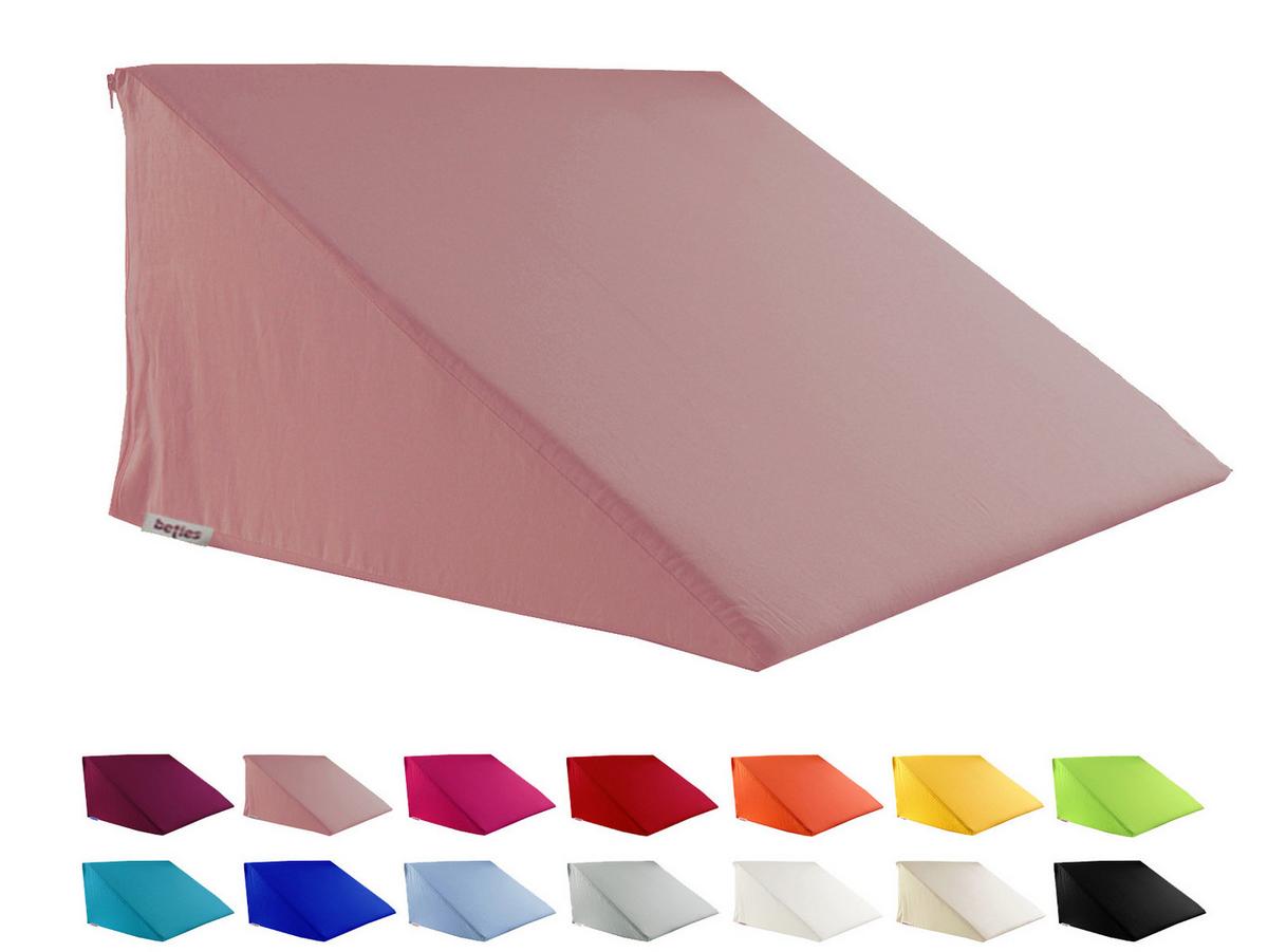 KEILKISSENBEZUG Basic 100% Baumwolle rosenquarz 62/49/30 cm - Altrosa, Textil (62/49cm) - beties Heimtextil