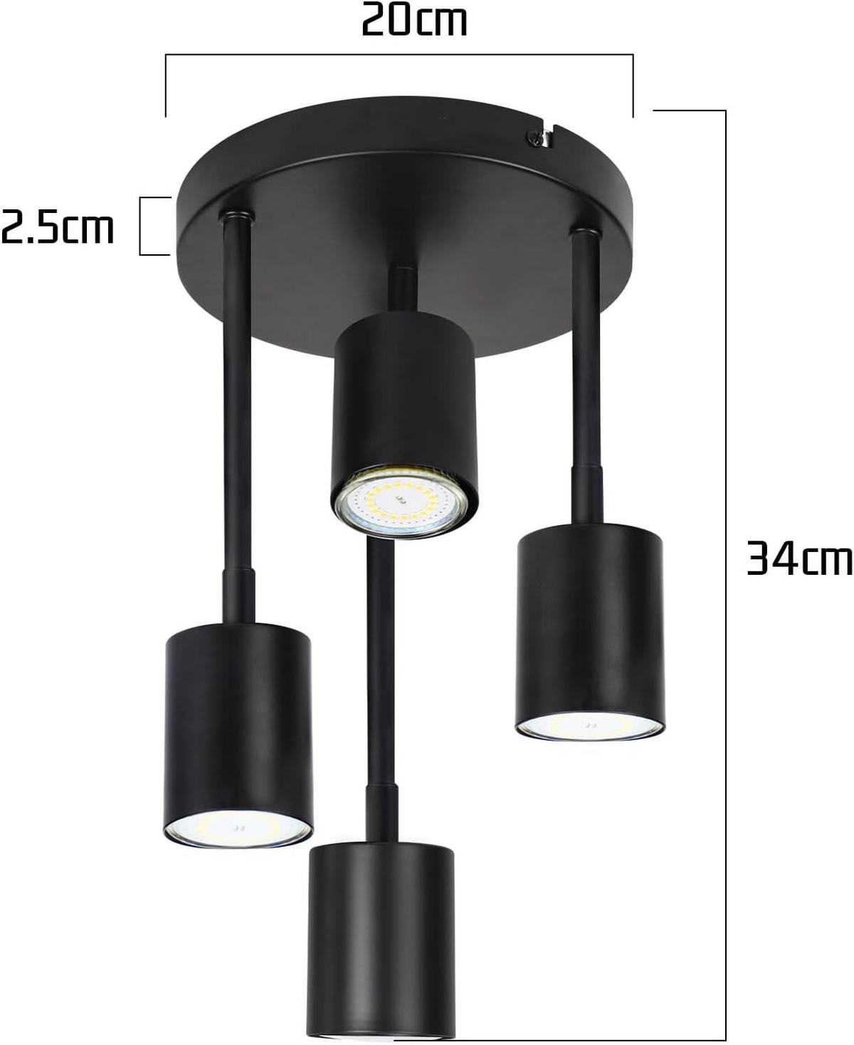 DECKENLEUCHTE Fioralyn 20/20/34 cm - Schwarz, Metall (20/20/34cm) - ZMH
