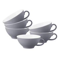 TEETASSEN Life Fashion Elegant Grey 140 ml 6er Set - Grau, Keramik (0.14L) - Seltmann Weiden