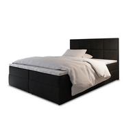 BOXBETT LENA 200x200 cm mit Matratze und Topper, H2+H3 - Schwarz - Schwarz, Holz (200/200cm) - MASSENO