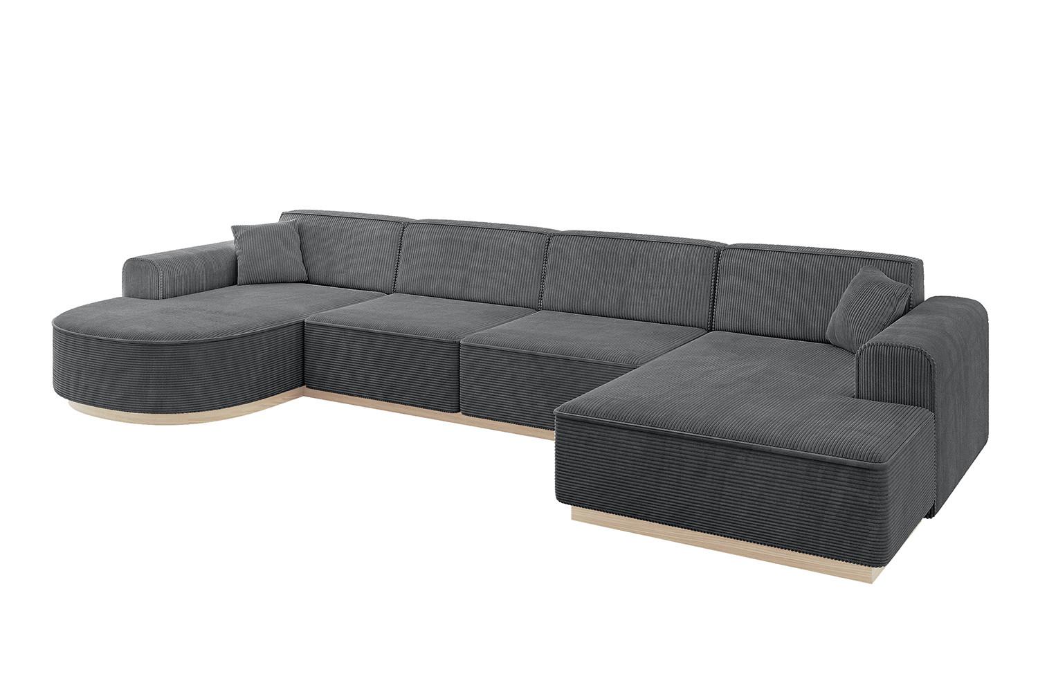 WOHNLANDSCHAFT ARRIO-U2 303x171x83 cm Dunkelgrau - Dunkelgrau, Holzwerkstoff/Textil (388/83/171cm) - ALTDECOR