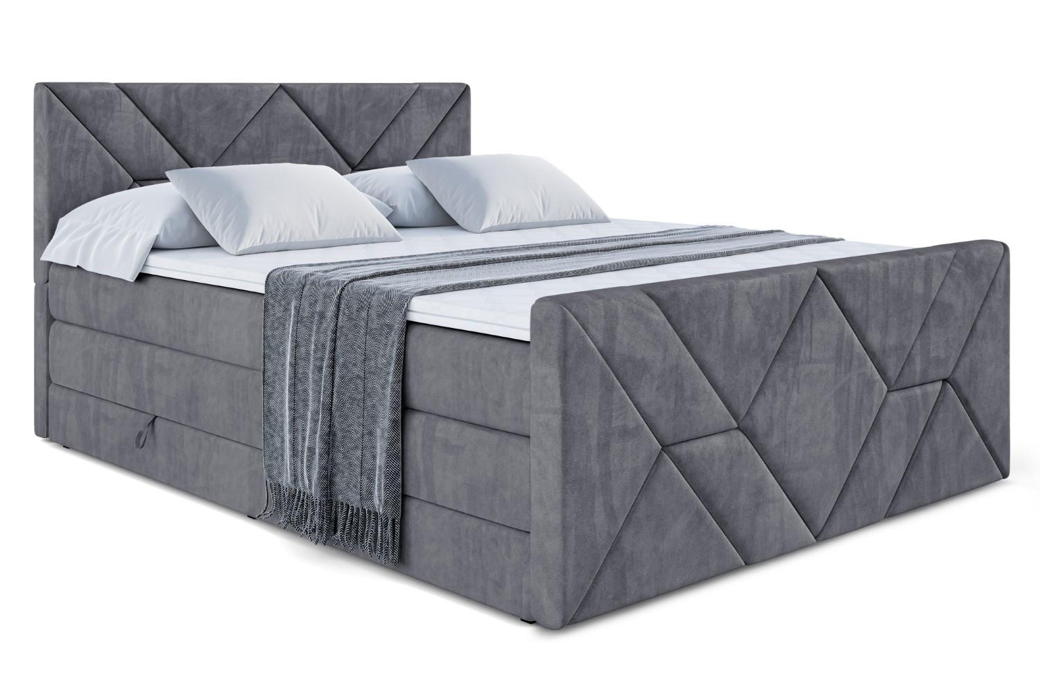 BOXSPRINGBETT BARWA-Z KING - 160x200 - H3/H4 - Dunkelgrau - Dunkelgrau, Holzwerkstoff (160/200cm) - ALTDECOR