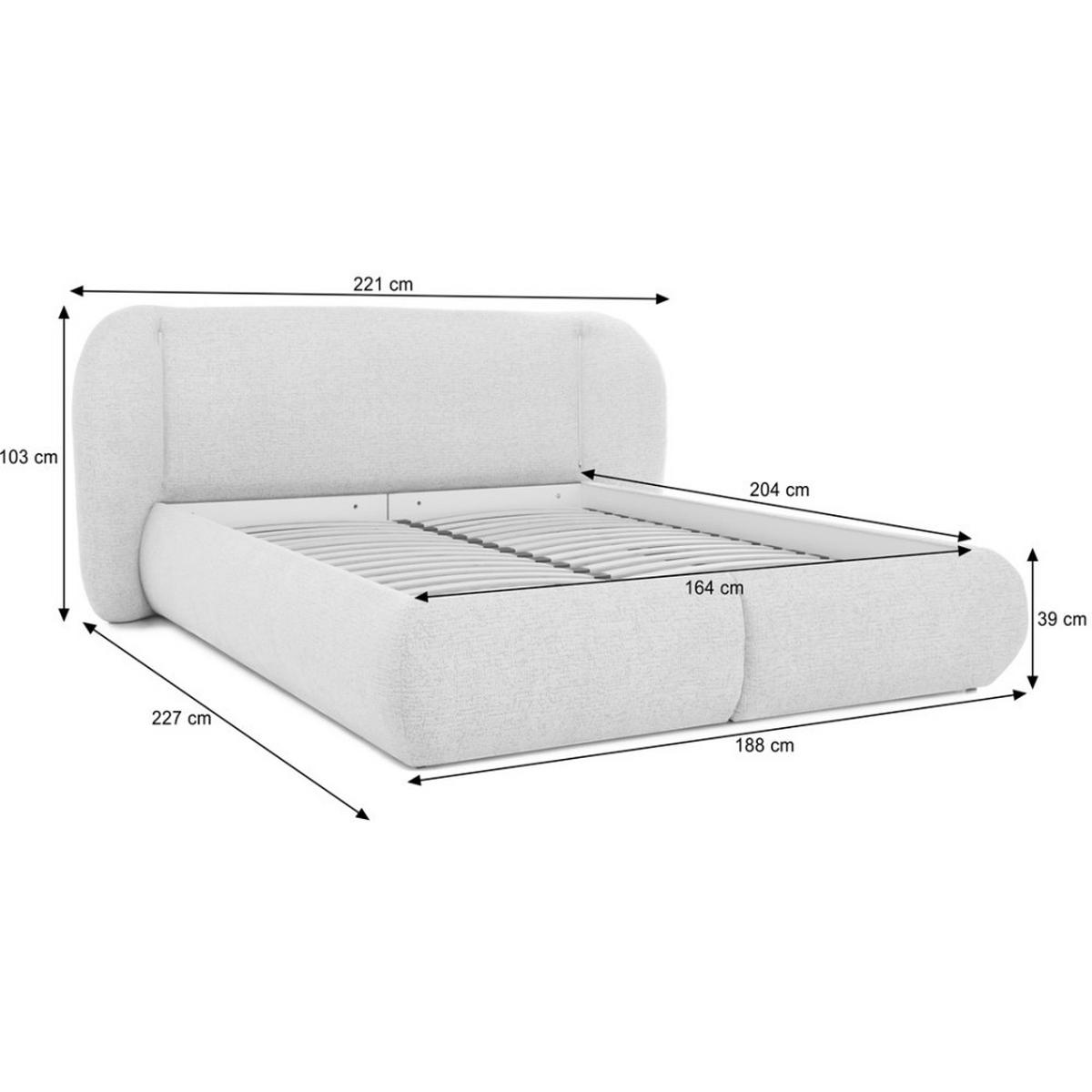 POLSTERBETT Corfu mit LED-Beleuchtung, mit Bettkasten, rundliche Formen, 160x200, Grün - Grün, Textil/Metall (160/200cm) - Beautysofa