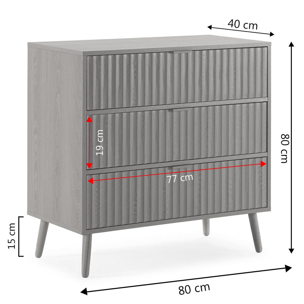 KOMMODE 80/80/40 Lluvia Eiche - Honigeiche, Holzwerkstoff (80/80/40cm)