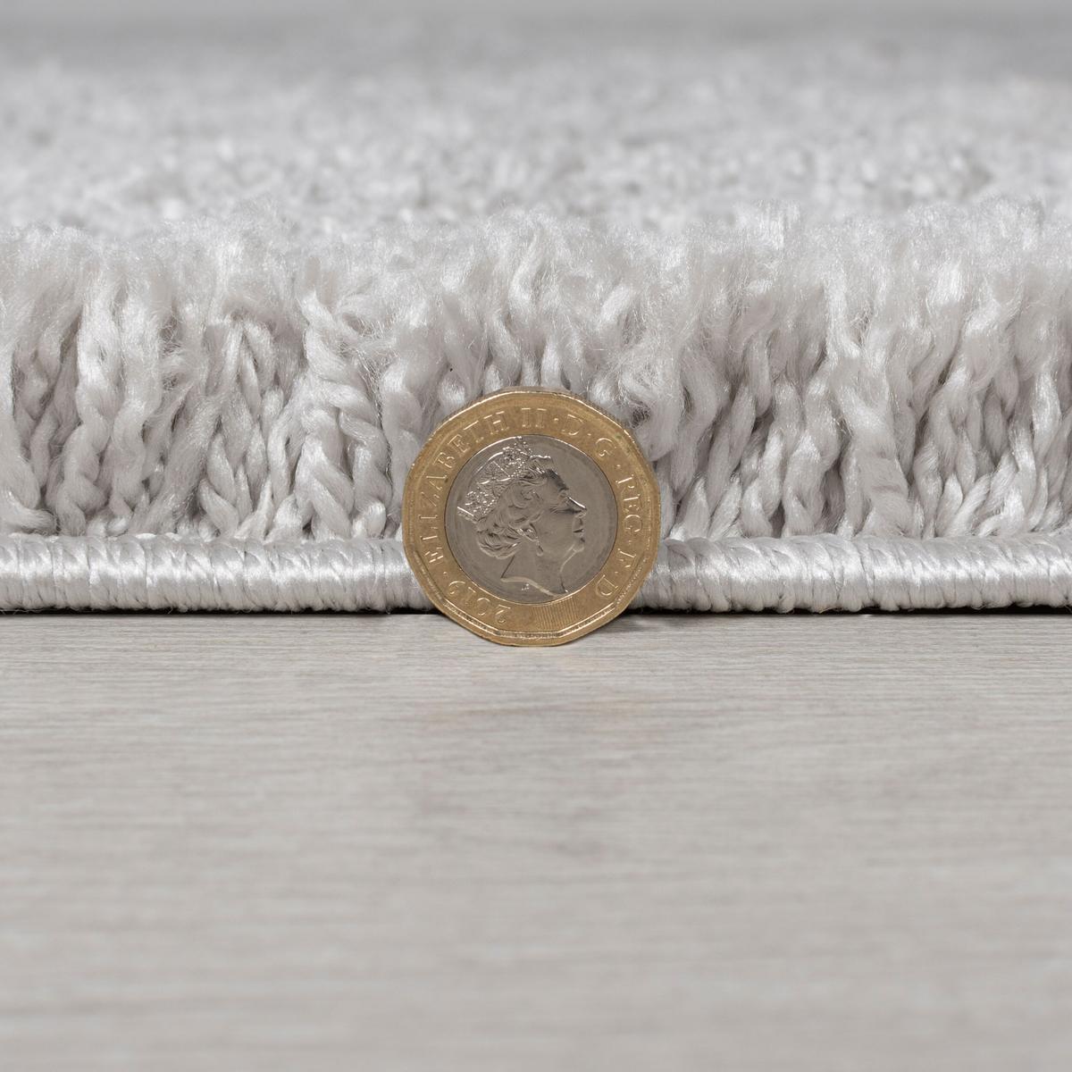 TEPPICH LYNE, einfarbig, Grau, Ø 133 cm - Grau, Textil (133/133cm) - KADIMA DESIGN
