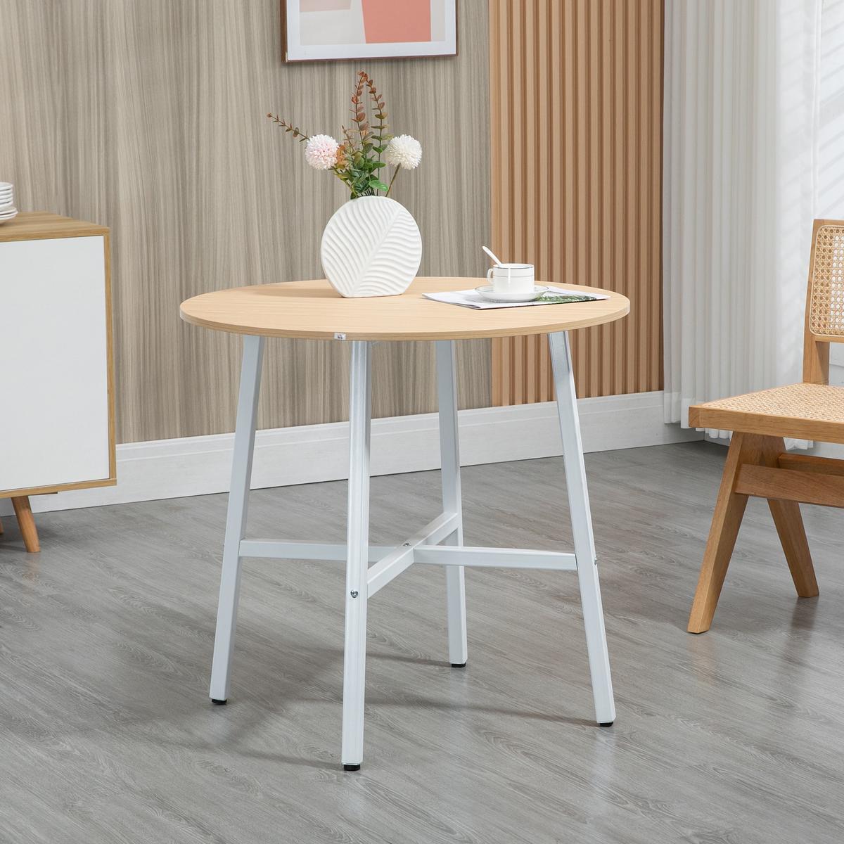ESSZIMMERTISCH Esstisch Küchentisch für 4 Personen für Esszimmer, Küche, Braun - Naturfarben, Metall (80/80/76cm) - HOMCOM