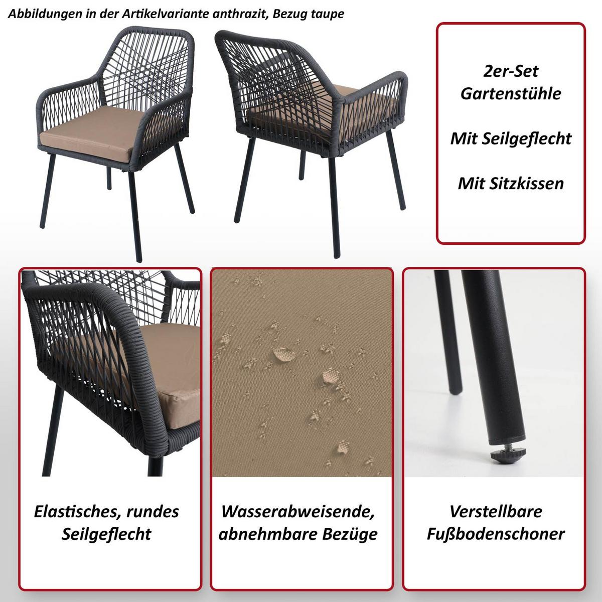 GARTENSTUHL Anthrazit, Granit - Anthrazit, Textil (54/81/62cm) - MCW
