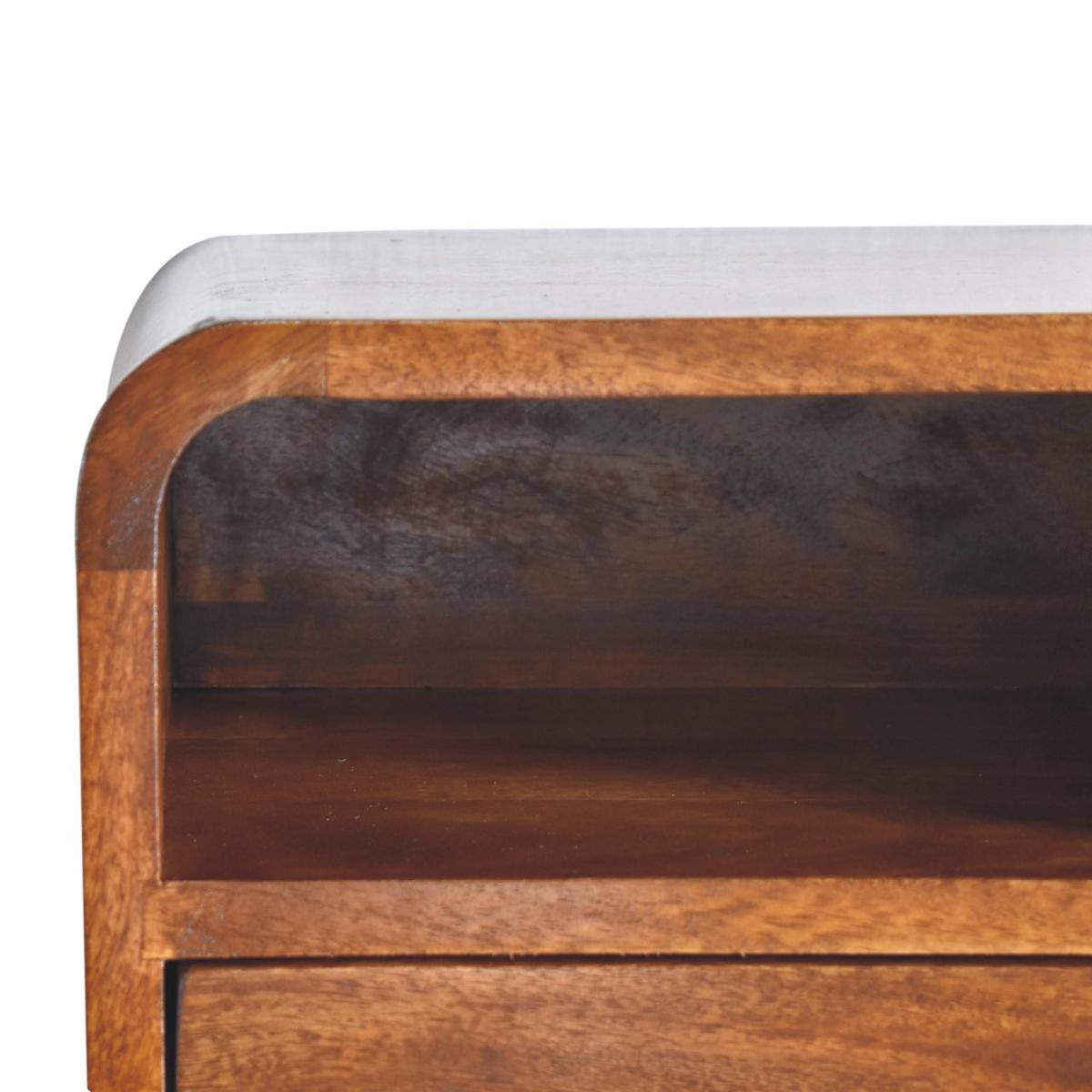 NACHTTISCH Petite, Wandmontiert, 1 Schublade, 1 offenes Fach, Braun - Messingfarben/Braun, Holz/Metall (30/25/25cm) - Artisan Furniture