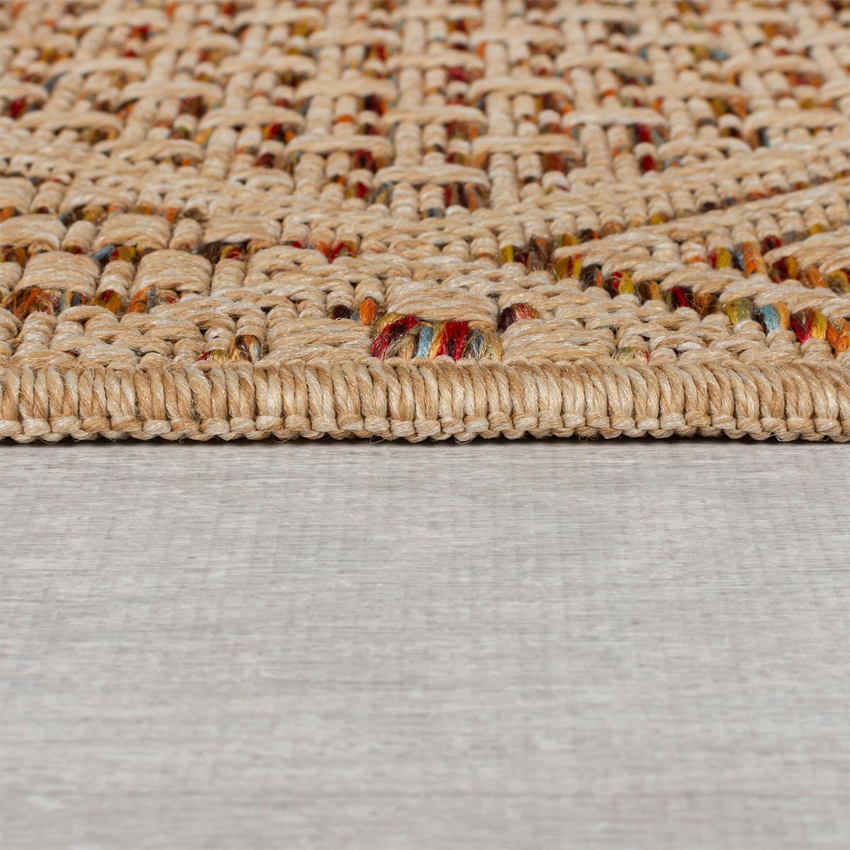 OUTDOORTEPPICH Waschbar CLYST, mit Rautenmuster, Natur-Terrakotta, 200 x 290 cm - Braun, Textil (200/290cm) - KADIMA DESIGN