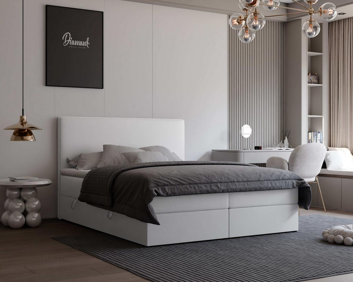 BOXBETT 140x200 cm mit Topper - Weiß, Holzwerkstoff/Textil (140/200cm) - Idohome