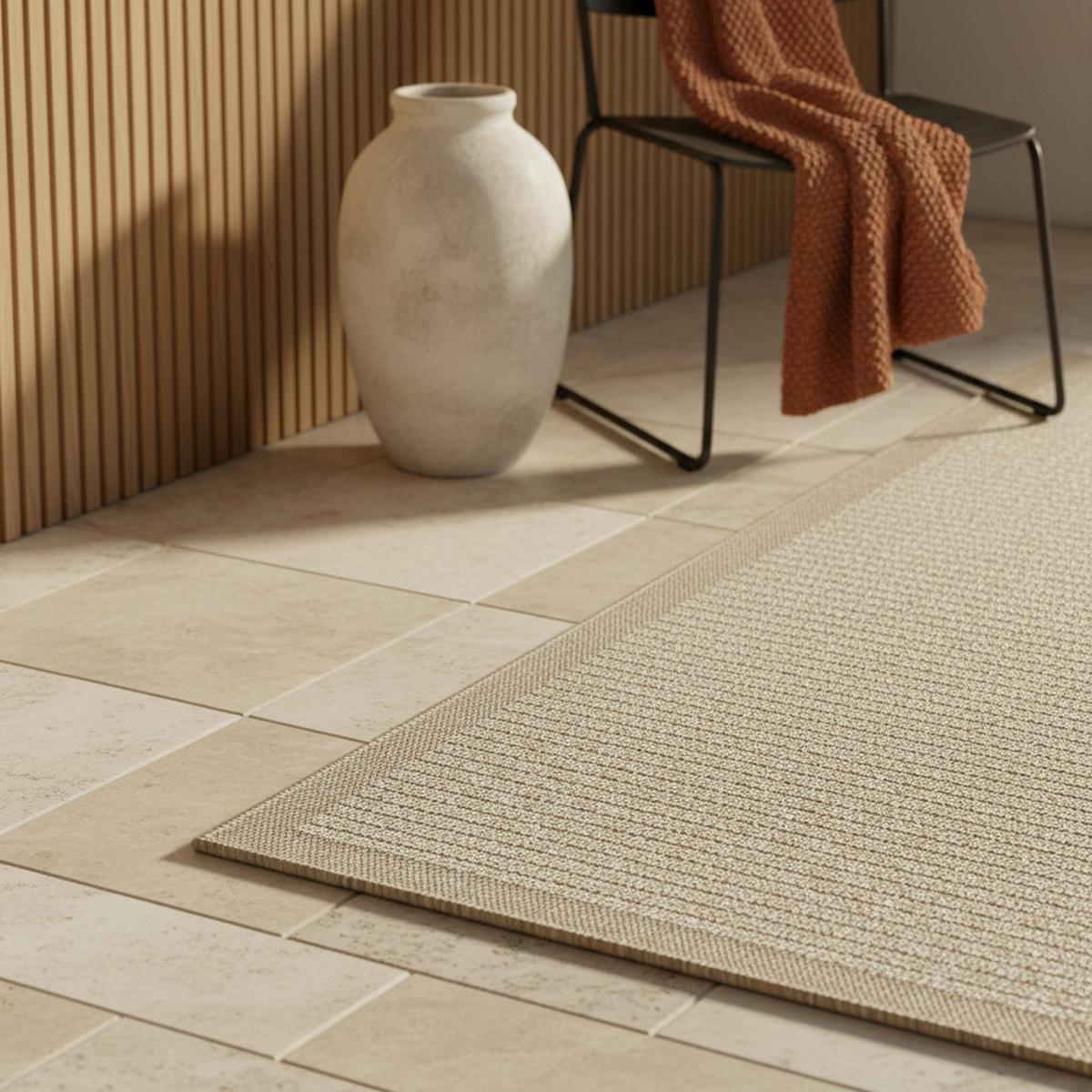 TEPPICH Outdoor DAFNE in Beige, einfarbig, 140 x 200 cm - Beige, Textil (200/140cm) - KADIMA DESIGN