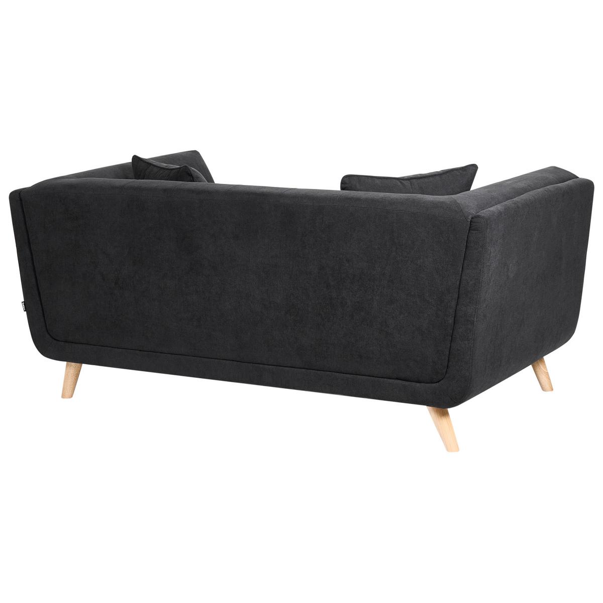 2-SITZER-SOFA Stoff Schwarz Habo - Hellbraun, Textil (176/78/72cm) - Beliani