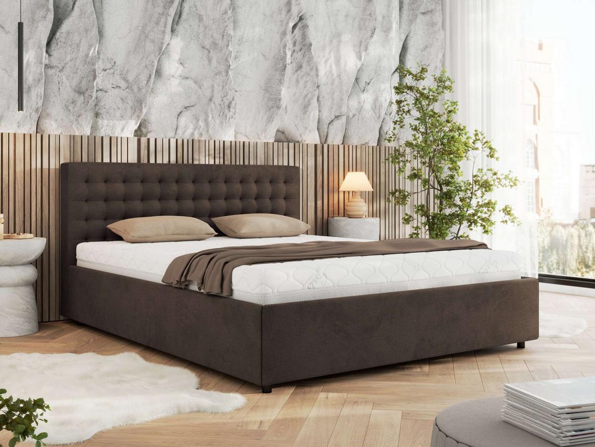 POLSTERBETT PAVO CLASSIC 200/200 - Braun Velvet - Multipocket-Matratze - Braun, Textil (200/200cm) - MKS