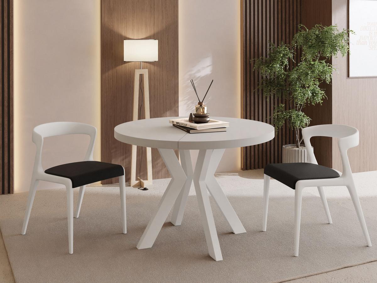 ESSTISCH Savio Weiß rund ausziehbar verlängerbar XXL, Kaschmir 100-300/100/77 cm - Kaschmir/Beige, Holz/Holzwerkstoff (100/300/77cm) - WFL GROUP