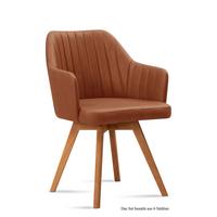 ARMLEHNSTUHL (6er-Set) Domna 58x81x60 Eiche geölt/Cognac - Cognac/Eichefarben, Kunststoff (60/81/58cm) - 58aufmkessel