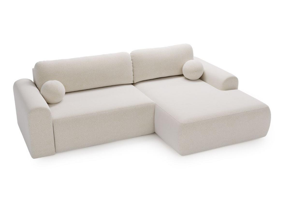 ECKSOFA Savana Weiß Links - Weiß, Holz/Textil (257/177cm) - Graingold