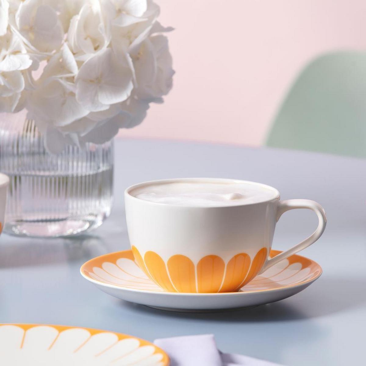 CAPPUCCINOUNTERTASSEN Fleur Couleur Soleil ø 17,5 cm 6er Set - Gelb, Keramik (17.5cm) - Villeroy & Boch