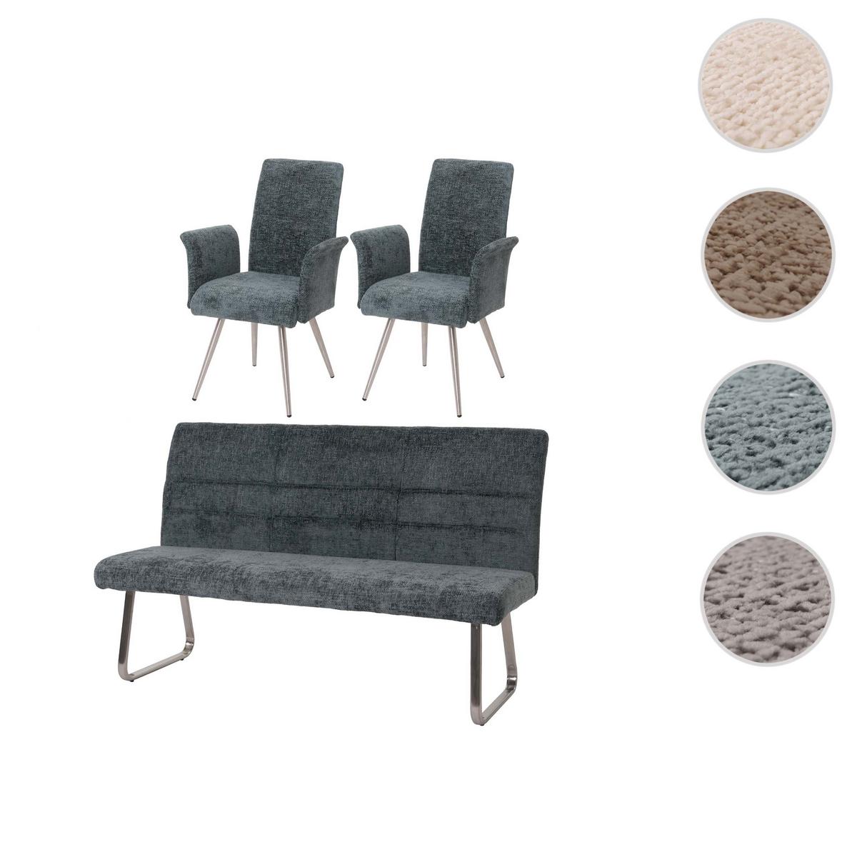 ESSZIMMER-SET Blau 3er-Set - Blau, Textil (180/99/65cm) - MCW