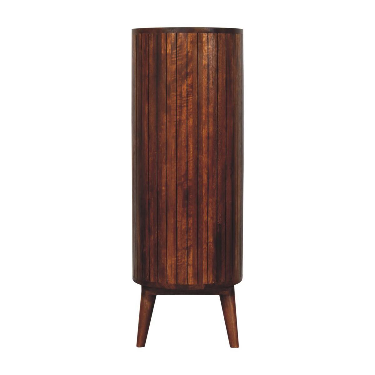 SCHRANK Cortez Kastanie Offen, 3 Offene Regale, Dunkelbraun - Dunkelbraun, Mangoholz/Holz (90/100/35cm) - Artisan Furniture