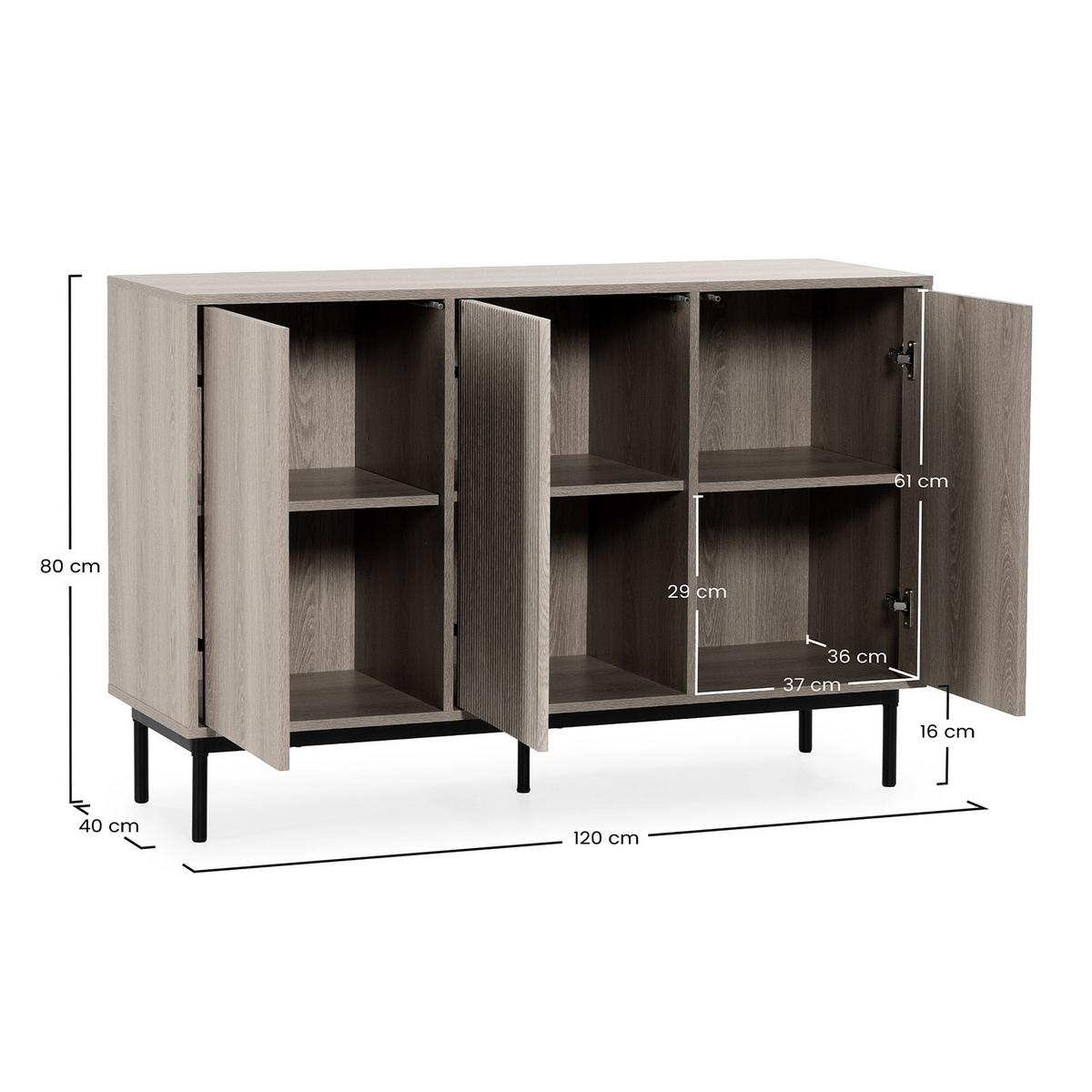 SIDEBOARD Florida 3 türen Eiche-Optik - Honigeiche, Holzwerkstoff (120/80/40cm) - VS Venta-stock