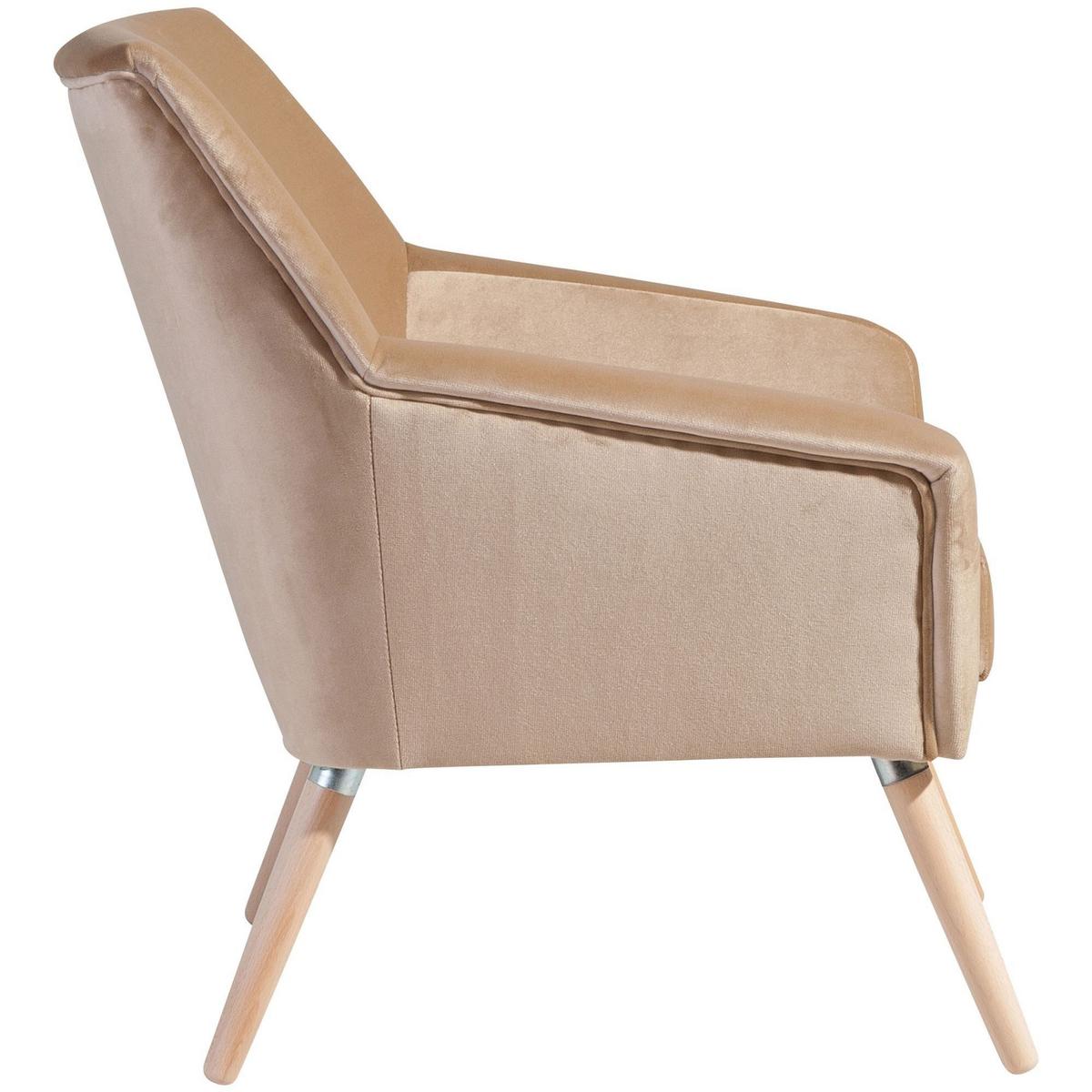 SESSEL Kachka Bezug Samtvelour Buche natur / sand - Sandfarben/Buchefarben, Kunststoff (71/81/67cm) - 58aufmkessel