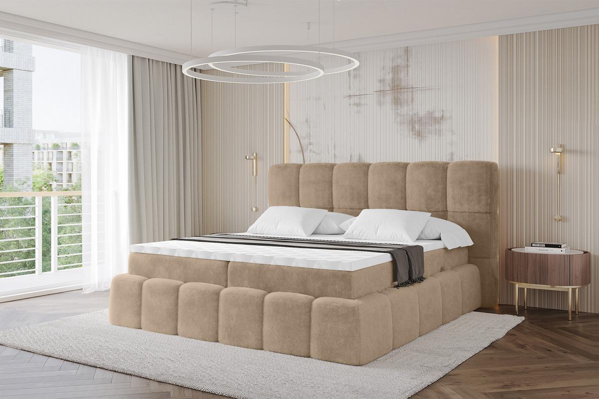 BOXBETT - AURI-H3 - 180x200 Beige Lapitt - Cappuccino, Holzwerkstoff (180/200cm) - ALTDECOR