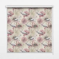 INNENROLLO - Fensterrollo - Rollo - 100x100 cm - Weiße Flamingos - Weiß, Kunststoff (100/100/0.5cm) - TULUP