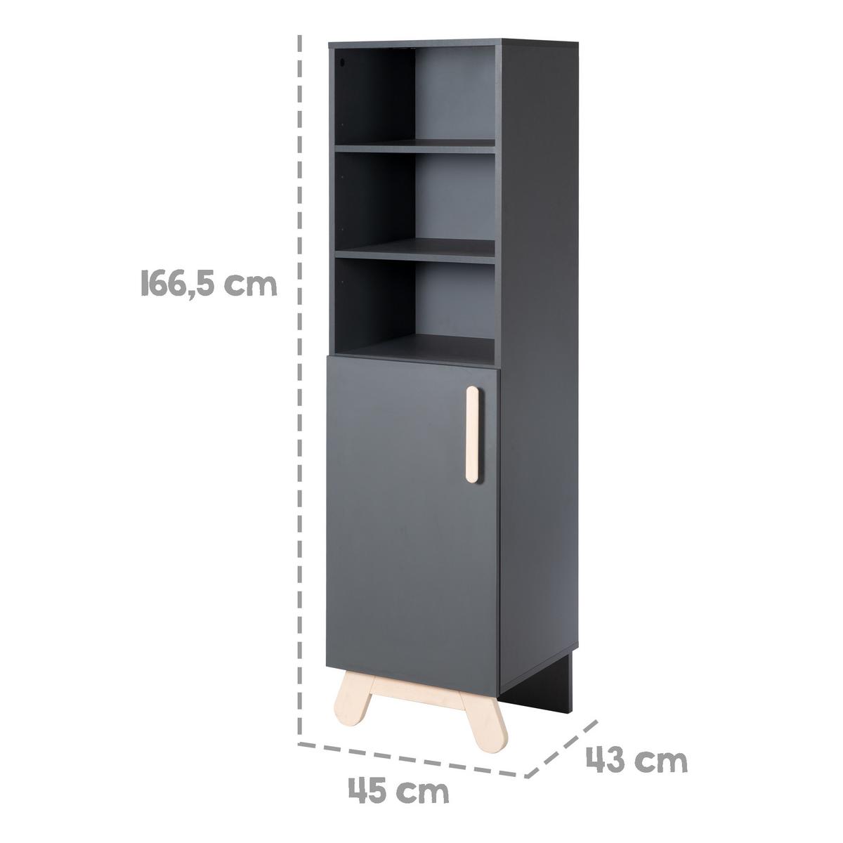 STANDREGAL Jara - Anthrazit, Holzwerkstoff (45/166.5/43cm) - Roba