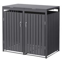 MÜLLTONNENBOX 2er Anthrazit - Anthrazit, Metall (132/120/80cm) - ML-DESIGN