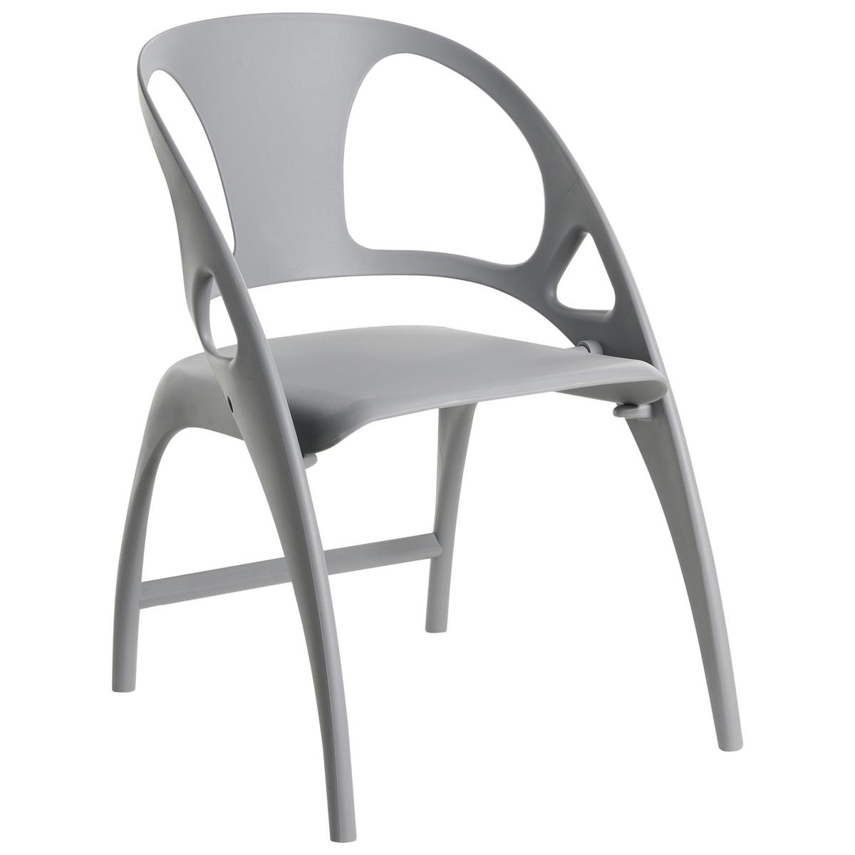 GARTENSTUHL 4er-Set Grau Nemi - Grau, Kunststoff (59/80/53cm) - Beliani