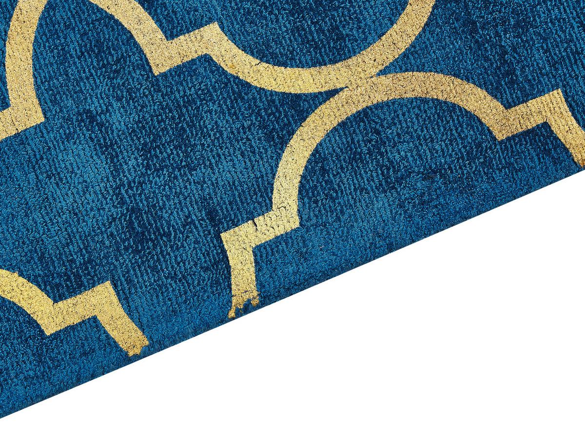 KURZFLOR-TEPPICH Yelki 230/160 cm - Blau, Naturmaterialien (160/230cm) - Beliani