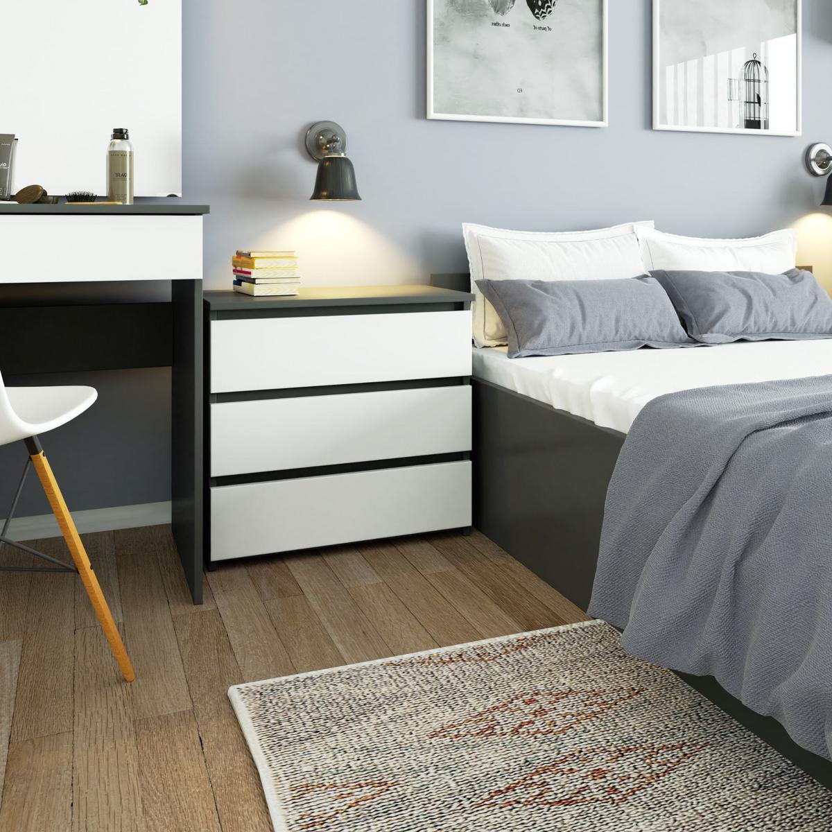 KOMMODE Graphit Grau, Weiß 57/60/35 - Weiß, Holzwerkstoff (60/57/35cm) - RAUMHIRSCH FURNITURE