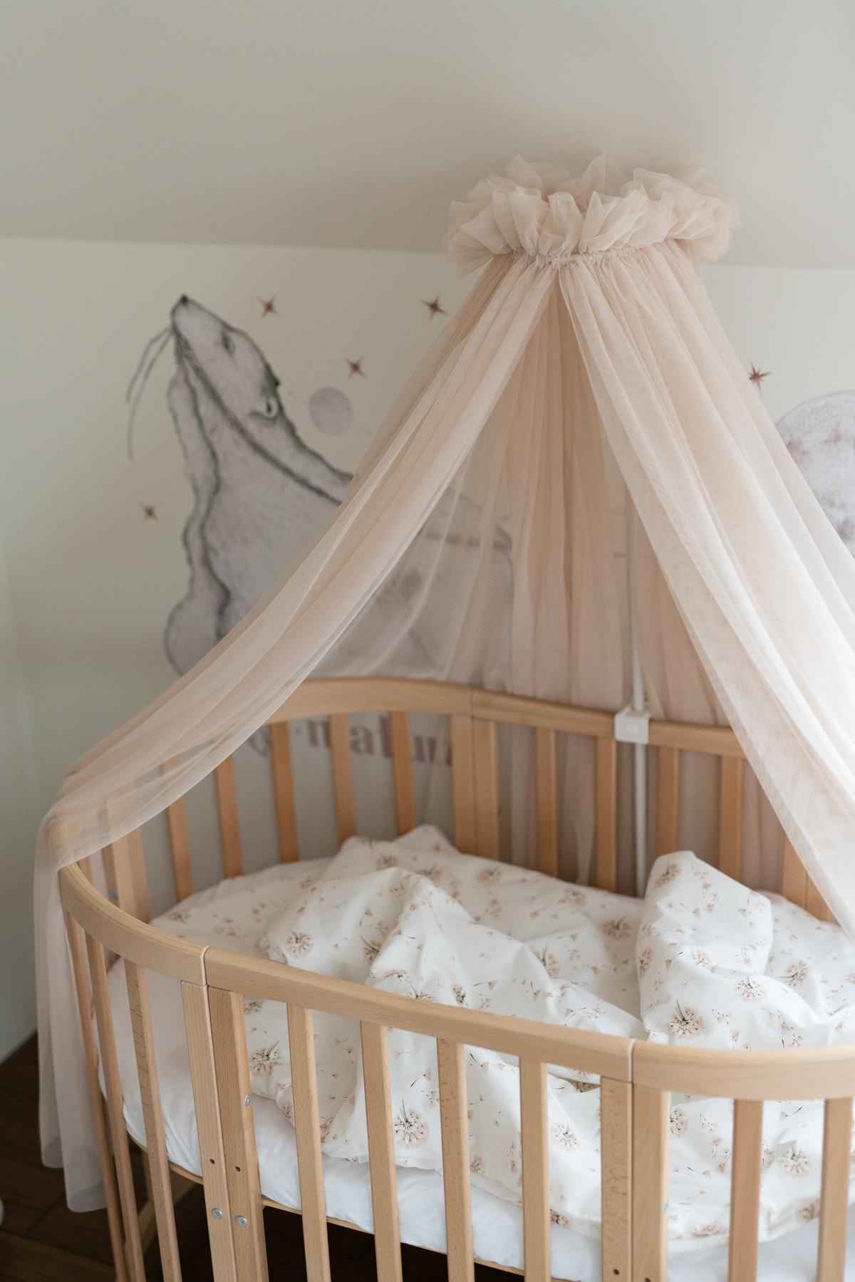 BABY Betthimmel Baldachin mit Himmelstange - Beige, Textil - waldin