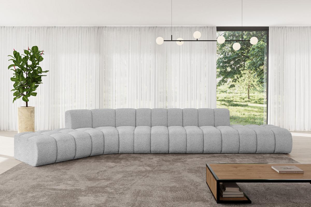 ECKSOFA modulares Sofa Solven-L2 - 471x174x70 cm Hellgrau - Hellgrau, Holzwerkstoff/Textil (471/174cm) - ALTDECOR