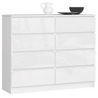KOMMODE Weiß, Weiß Glanz 99/120/40 - Weiß, Holzwerkstoff (120/99/40cm) - RAUMHIRSCH FURNITURE