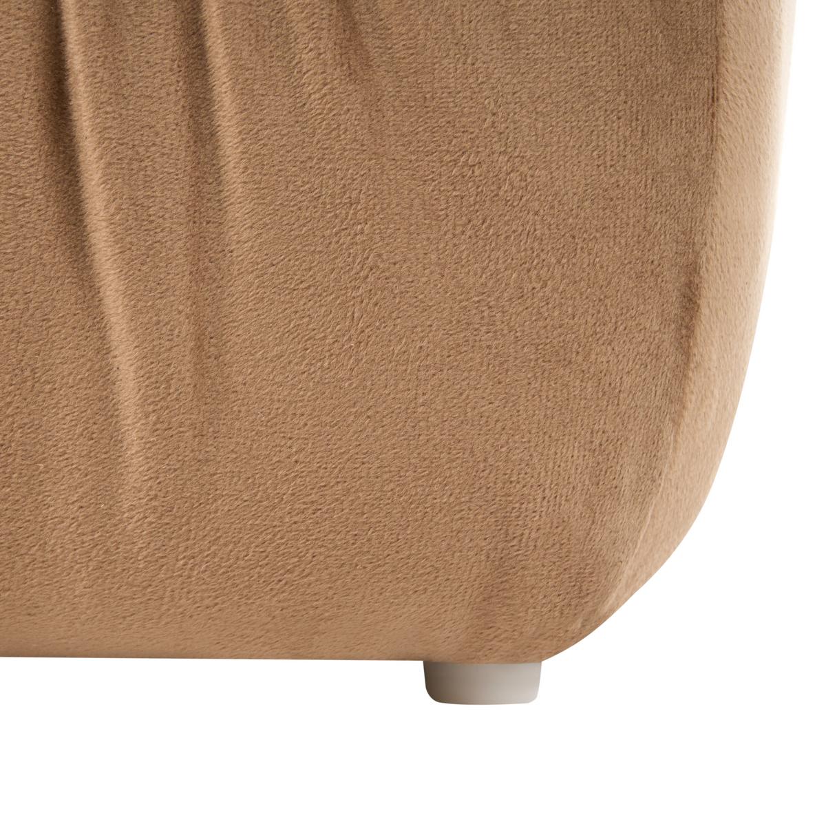 POUF Samtstoff Taupe Turley - Taupe, Textil (57/38/57cm) - Beliani