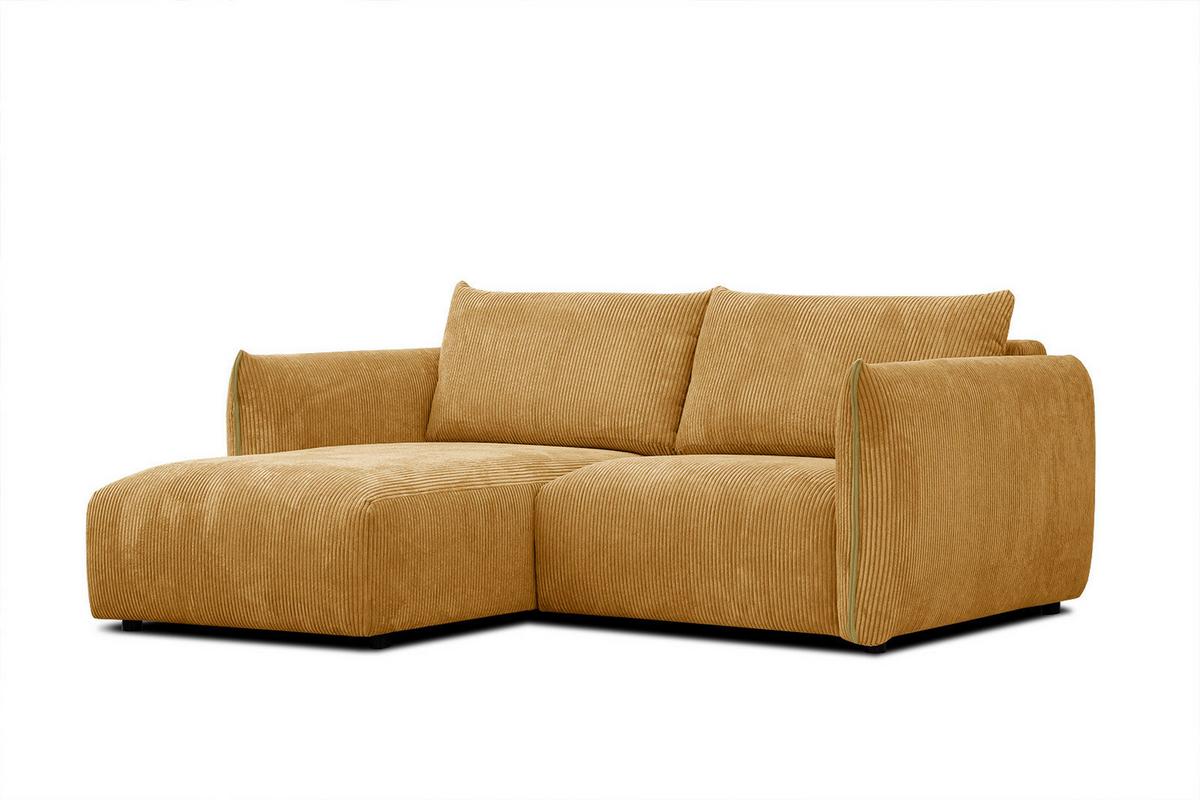 ECKSOFA TAUER 3-Sitzer, honig - Schwarz/Honig, Holzwerkstoff/Kunststoff (173/206cm) - Wozimo