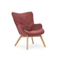 LOUNGESESSEL Lenari Terrakotta Cordstoff mit Füßen in Natur - Terracotta/Naturfarben, Holz/Textil (71/96/86cm) - S-Style Möbel