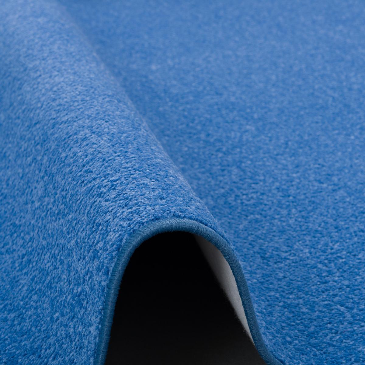 TREND VELOURS LÄUFER TEPPICH JOY - Blau, Textil (80/320cm) - Snapstyle
